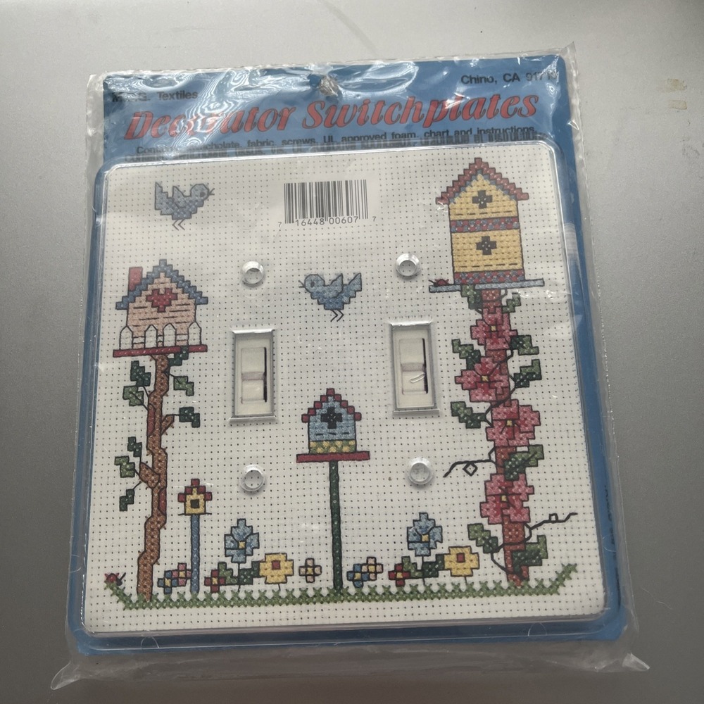Birds And Bird Houses Counted Cross Stitch Decorator Switchplate Kit (M.C.G.)